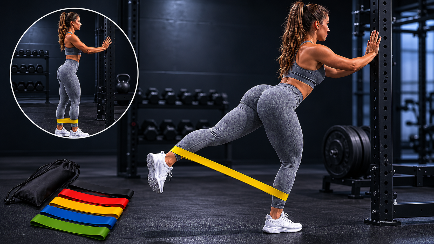 GODBOD short kickback resistance band exercise example
