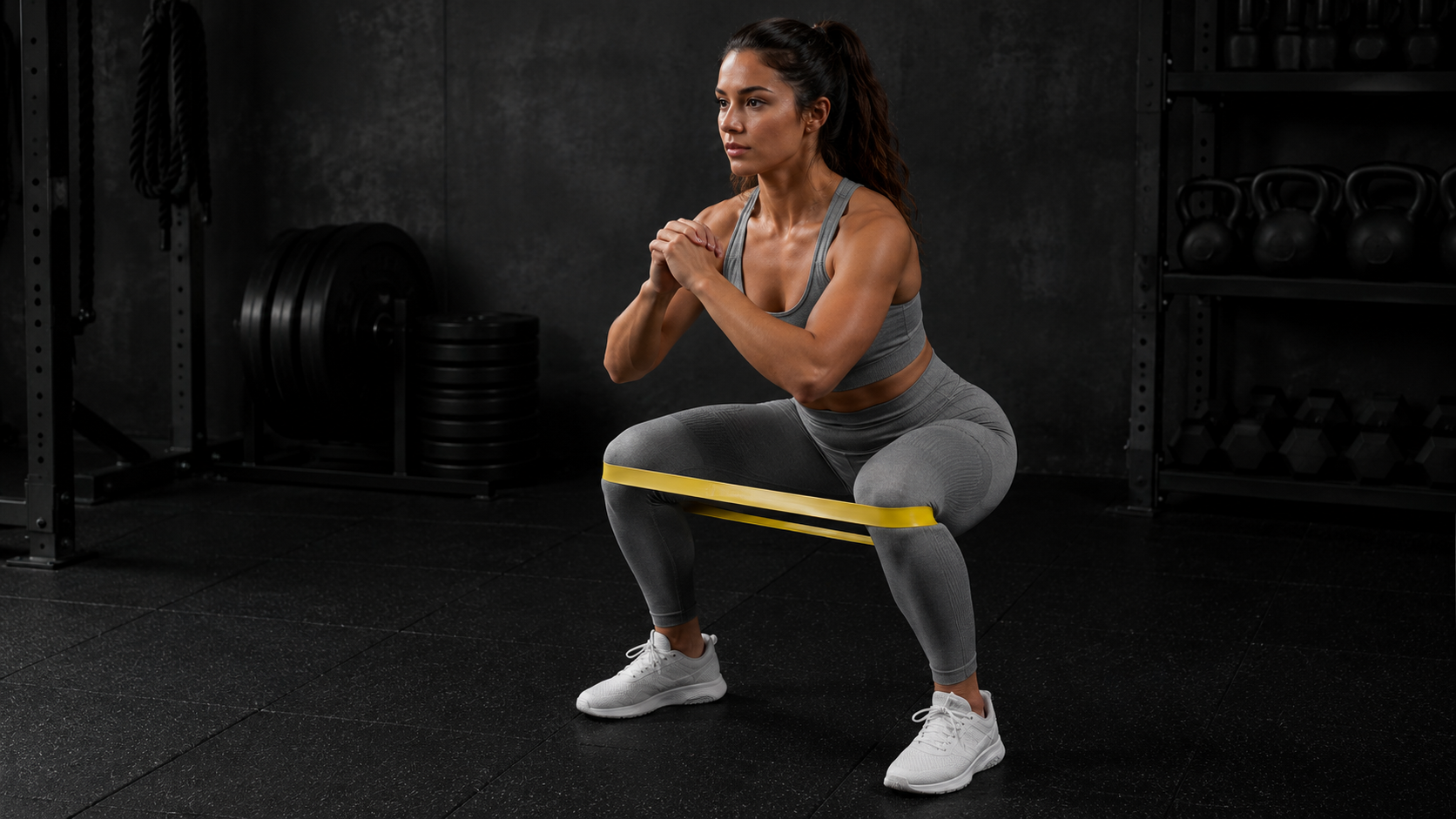 GODBOD short squat resistance band exercise example