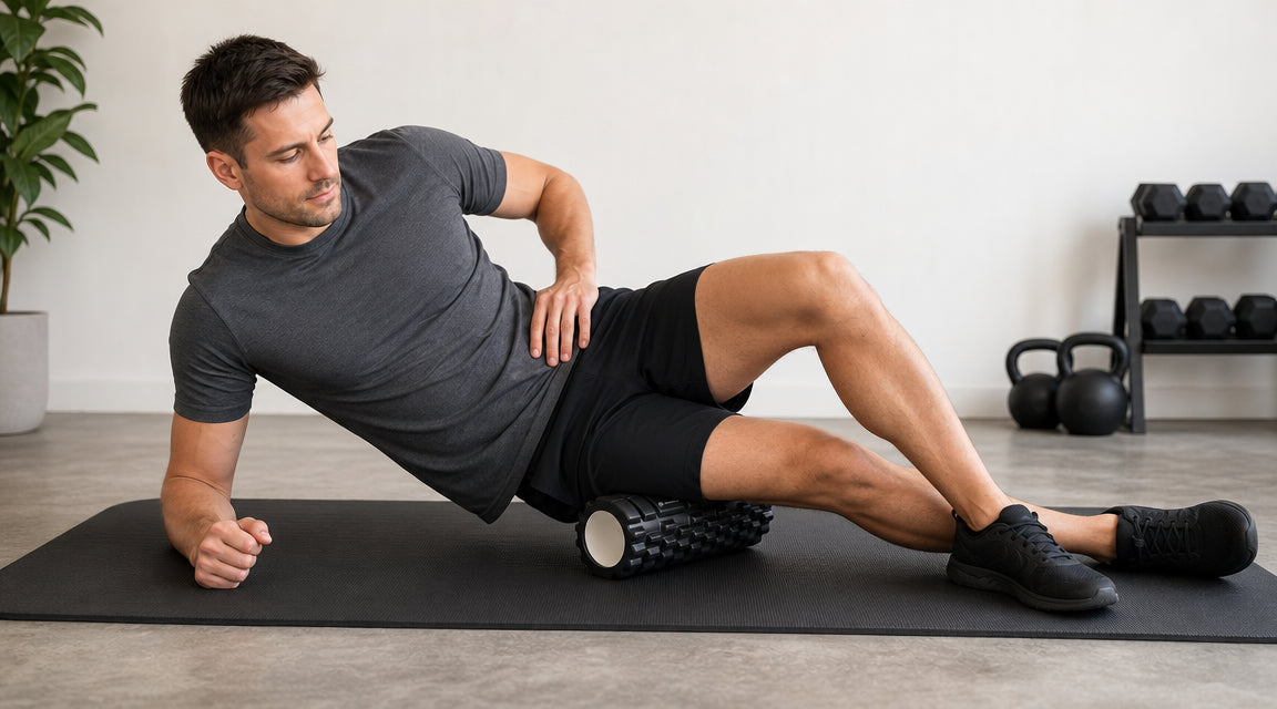 IT band area foam rolling posture