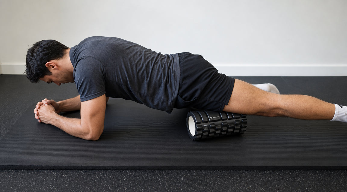Quads foam rolling posture