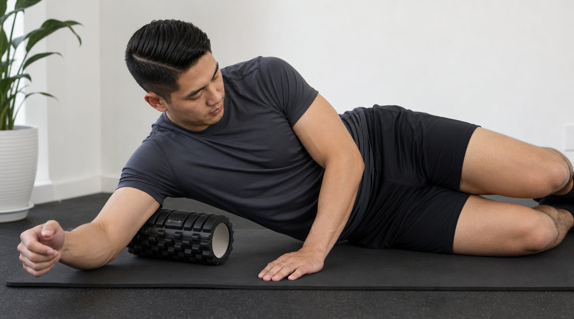 Triceps foam rolling posture