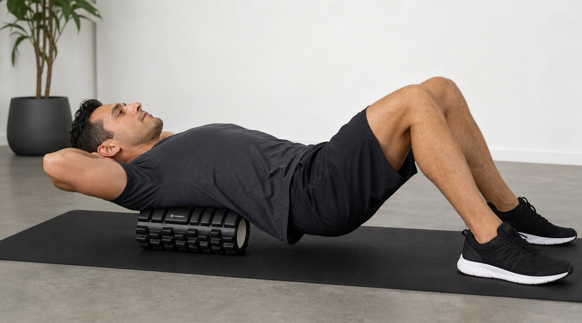 Upper back foam rolling posture