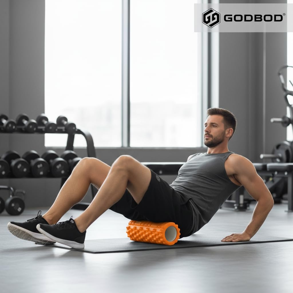 GODBOD Foam Roller - Deep Tissue Medium Density Muscle Massager with Myofascial Trigger Point Release, Back Massage Roller for Soreness and Mobility 13 x 5.5 Inch