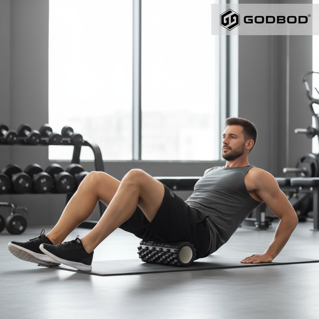 GODBOD Foam Roller - Deep Tissue Medium Density Muscle Massager with Myofascial Trigger Point Release, Back Massage Roller for Soreness and Mobility 13 x 5.5 Inch