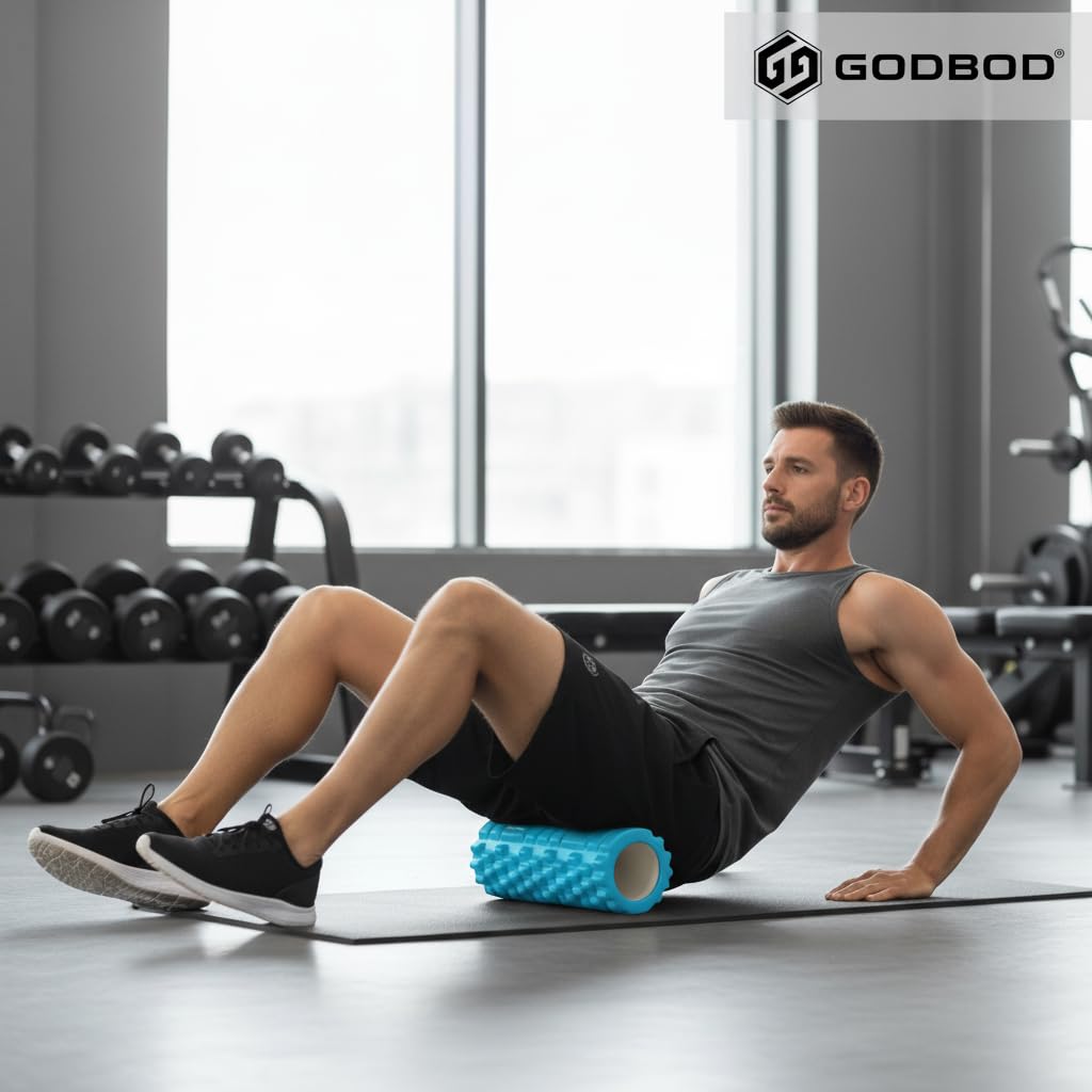 GODBOD Foam Roller - Deep Tissue Medium Density Muscle Massager with Myofascial Trigger Point Release, Back Massage Roller for Soreness and Mobility 13 x 5.5 Inch