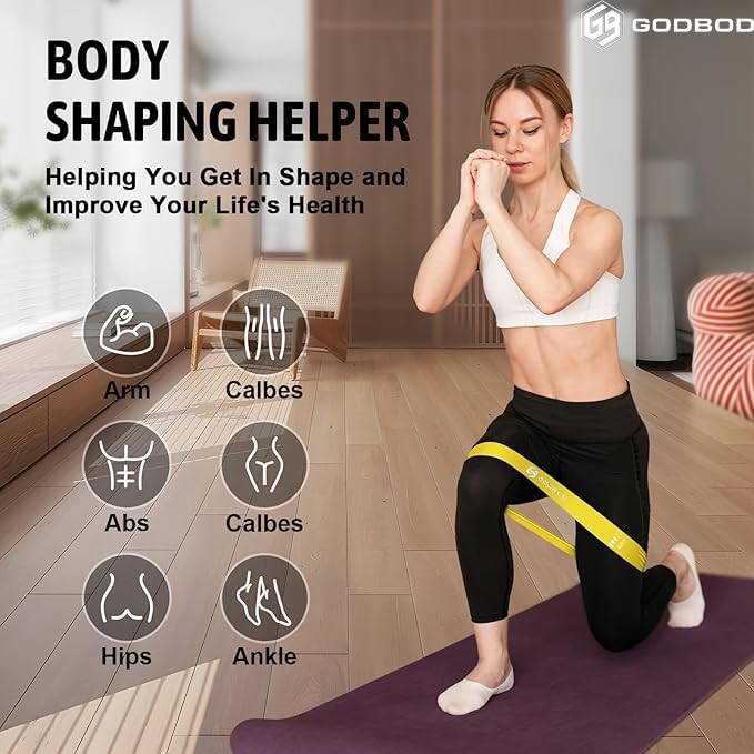 GODBOD Ultimate Resistance Bands Set - 5 Pack with Carrying Bag, Exercise Bands for Strength Training, Yoga, Pilates, Physical Therapy, Home Workouts - Short Loop Bands