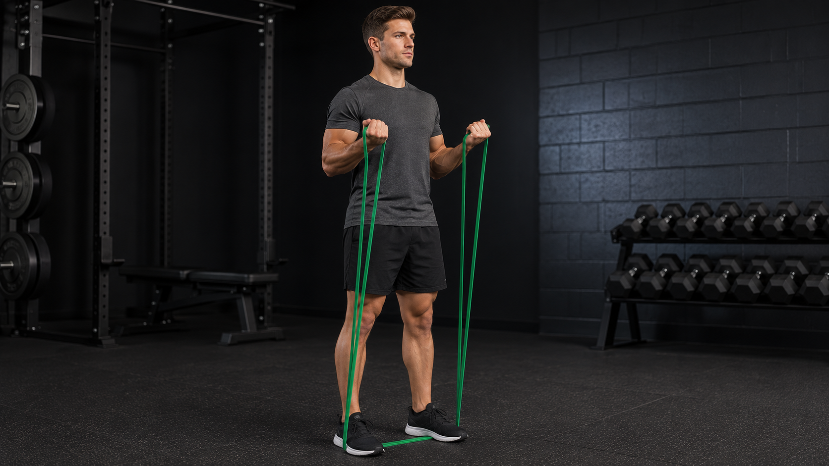 GODBOD long curl resistance band exercise example