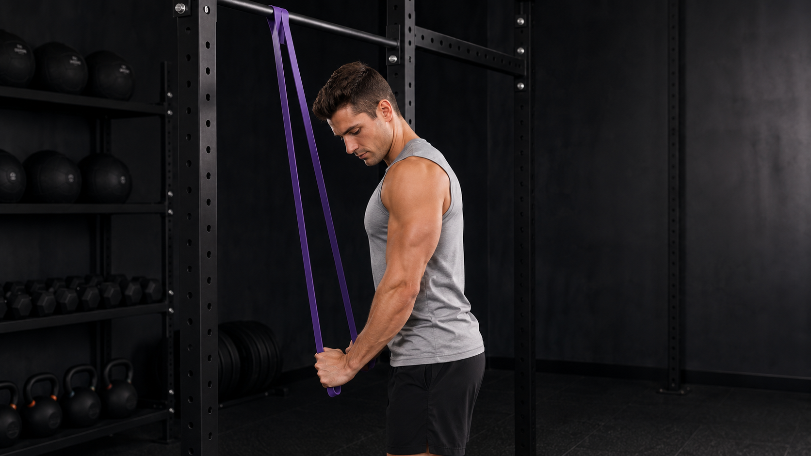 GODBOD long triceps resistance band exercise example