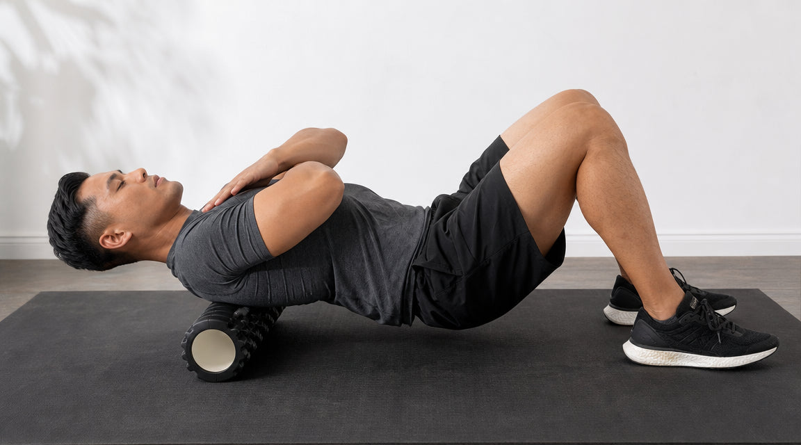 Mid-back foam rolling posture
