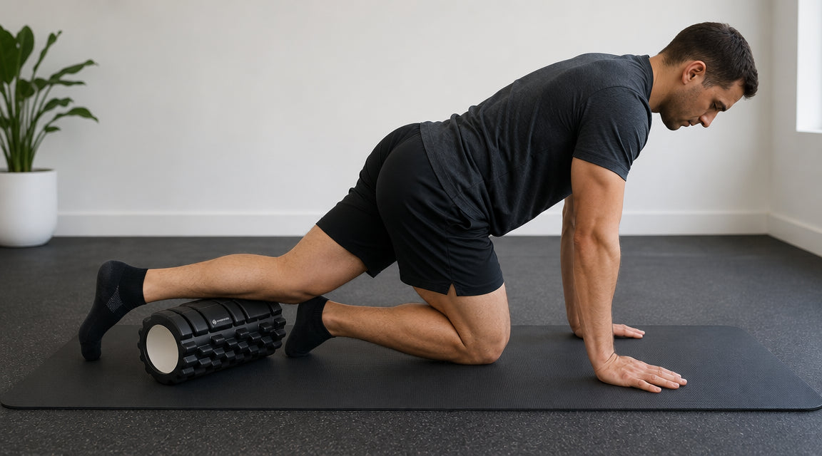 Shins foam rolling posture